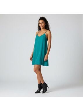 Felicity & Coco Vibrant Green Spaghetti Strap Mini Dress, Size XL NWOT